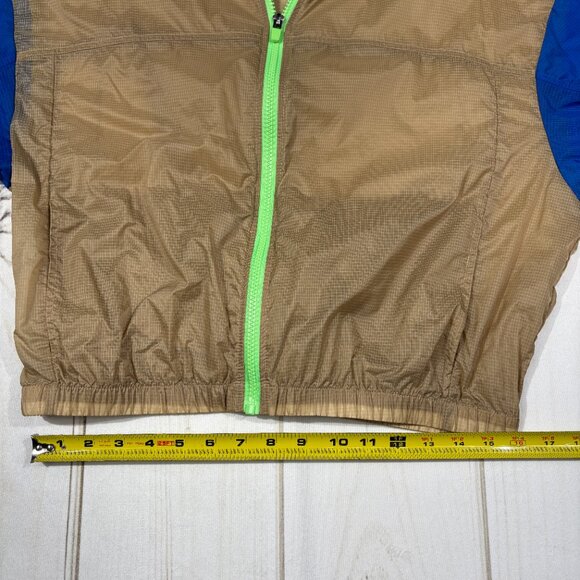 Fabletics Large Women Cropped Windbreaker Lightweight Jacket Neon 80s Colorblock - Picture 8 of 13